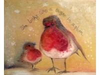 Individual Handmade Card - She looks like a sugar in a plum! Christmas Card (pack of 6 handmade cards)
